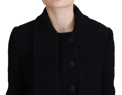 Shop Dolce & Gabbana Elegant Double Breasted Wool-silk Women's Jacket In Black