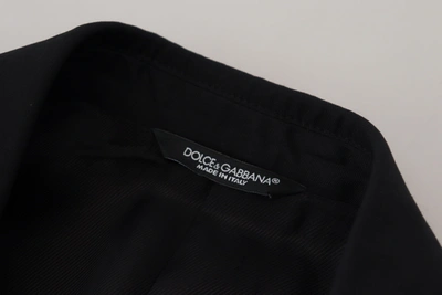 Shop Dolce & Gabbana Elegant Slim Fit Wool-silk Men's Blazer In Black