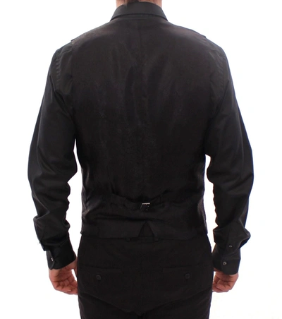 Shop Dolce & Gabbana Elegant Black Wool Dress Men's Vest