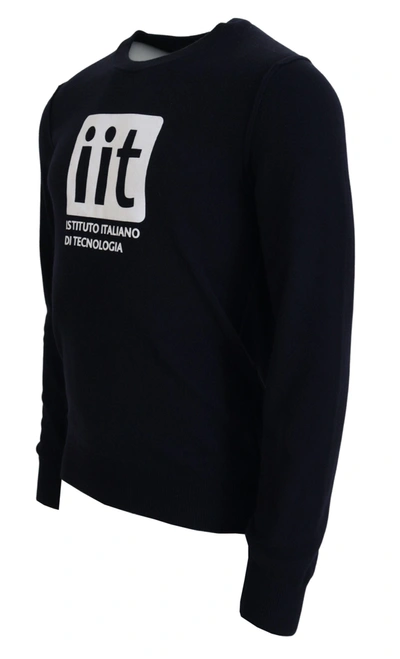 Dolce & Gabbana Blue Cashmere Iit Print Pullover Sweater In Blue