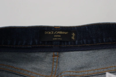 Shop Dolce & Gabbana Elegant Dark Blue Denim Women's Pants