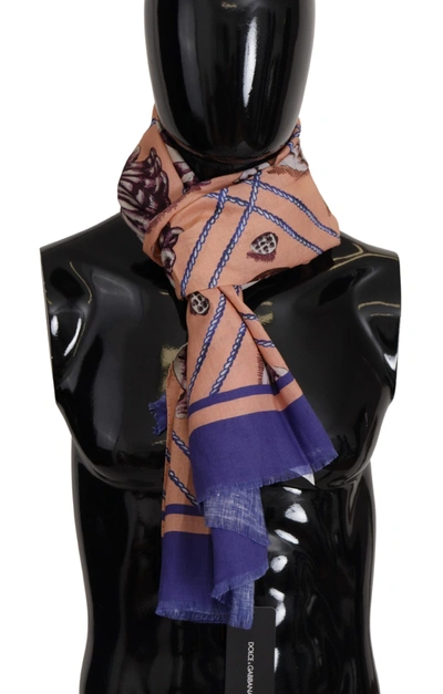 Shop Dolce & Gabbana Multicolor Seashell Linen Scarf For Men's Men