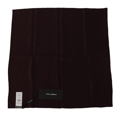 Dolce & Gabbana Brown Silk Blend Square Wrap Handkerchief Scarf In Brown