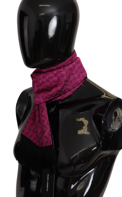 Shop Dolce & Gabbana Elegant Magenta Silk Men's Scarf Men's Wrap In Pink