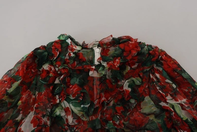 Dolce & Gabbana Multicolor Geranium A-line Knee Length Dress In Multicolor