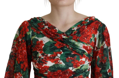 Shop Dolce & Gabbana Enchanting Floral Print Sheath Women's Dress In Multicolor