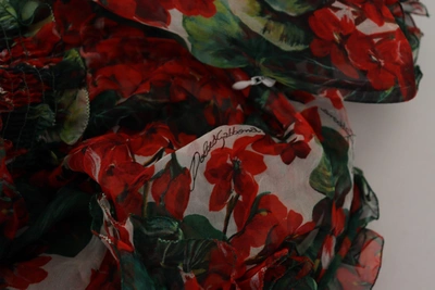 Dolce & Gabbana Multicolor Geranium A-line Knee Length Dress In Multicolor