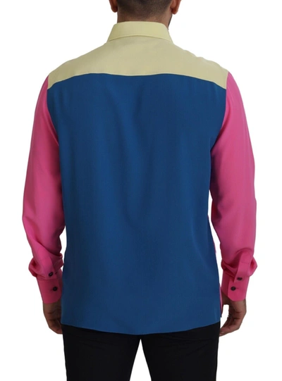 Dolce & Gabbana Multicolor Patchwork Silk Button Down Shirt In Multicolor