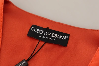 Shop Dolce & Gabbana Orange Sleeveless Waistcoat Cropped Vest Women's Top