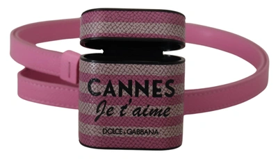 Shop Dolce & Gabbana Chic Leather Airpods Case In Women's Pink