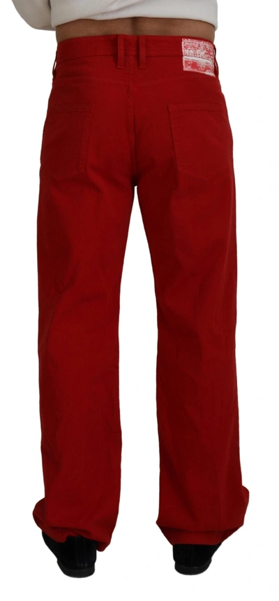 Shop Dolce & Gabbana Chic Red Cotton Denim Men's Pants