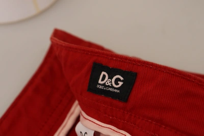 Shop Dolce & Gabbana Chic Red Cotton Denim Men's Pants