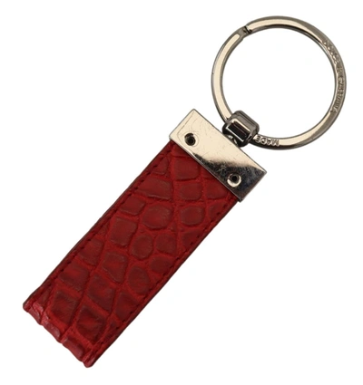 Shop Dolce & Gabbana Chic Red Leather Keychain &amp; Charm Women's Accessory