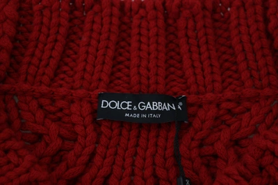 Shop Dolce & Gabbana Elegant Red Virgin Wool Women's Cardigan