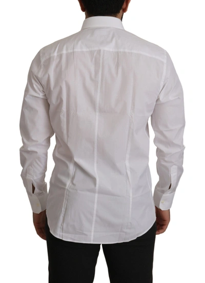 Shop Dolce & Gabbana Elegant Slim Fit White Martini Dress Men's Shirt