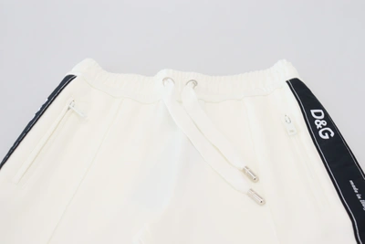 Dolce & Gabbana White Dg Logo Sweatpants Pants In White