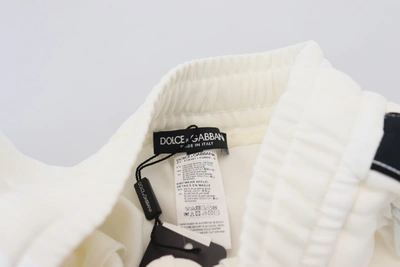 Dolce & Gabbana White Dg Logo Sweatpants Pants In White