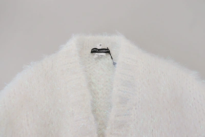 Shop Dolce & Gabbana Elegant White Long Sleeve Cardigan Women's Jacket