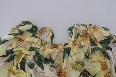 Dolce & Gabbana Elegant Silk Floral Maxi Dress In Yellow