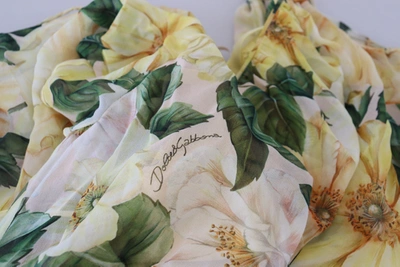 Dolce & Gabbana Elegant Silk Floral Maxi Dress In Yellow