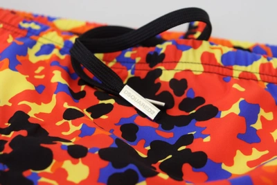 Dsquared2 Multicolor Logo Printed Men Swim Brief Swimwear In Multicolor