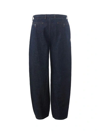 Shop Emporio Armani Elegant Blue Denim Relaxed Fit Men's Trousers