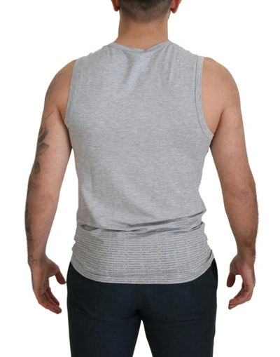 Shop Ermanno Scervino Chic Gray Sleeveless Crewneck Men's Tee