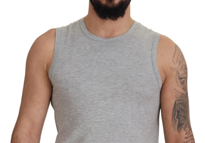 Shop Ermanno Scervino Chic Gray Sleeveless Crewneck Men's Tee