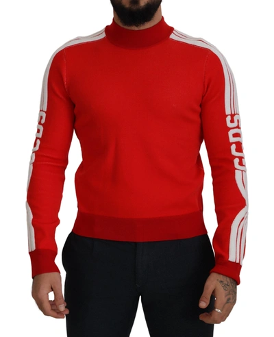 Shop Gcds Elegant Red Pullover Sweater For Men's Men