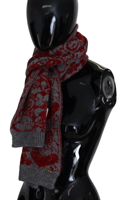 Shop Gianfranco Ferre Gf Ferre Chic Red And Grey Cotton Wrap Women's Scarf