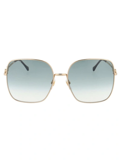 Shop Gucci Sunglasses In 003 Gold Gold Green