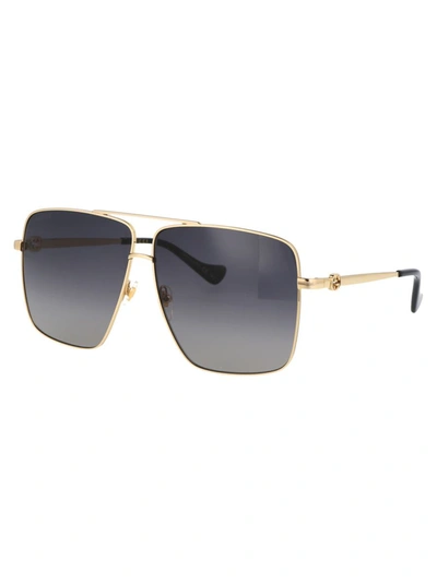 Shop Gucci Sunglasses In 001 Gold Gold Grey