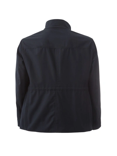 Shop Lardini Reversible Wool Jacket With Zip Men's Closure In Blue