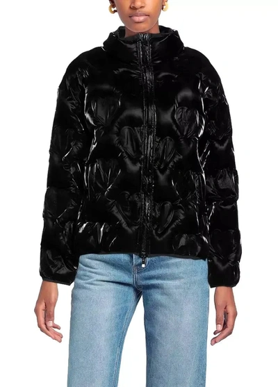 Shop Love Moschino Chic Heart-adorned Black Down Women's Jacket