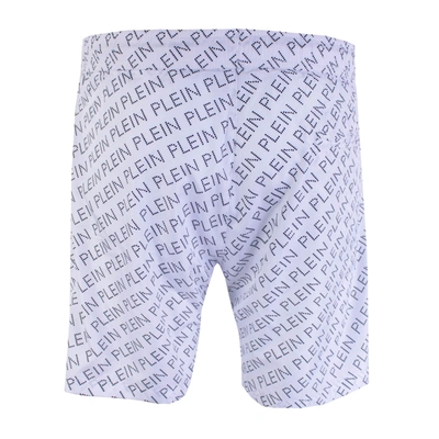 Shop Philipp Plein White Allover Print Swim Men's Shorts