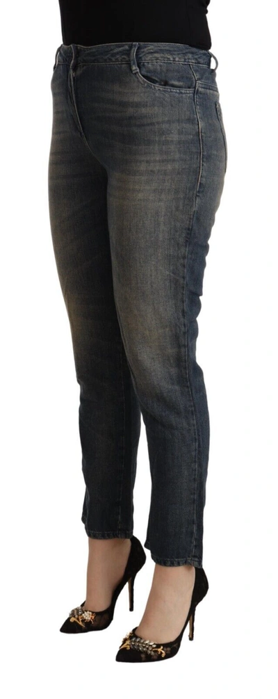 Shop Twinset Chic Cropped Mid-waist Denim Women's Jeans In Blue