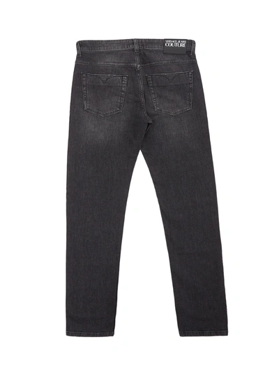 Shop Versace Jeans Sleek Black Washed Denim Slim Fit Men's Pants