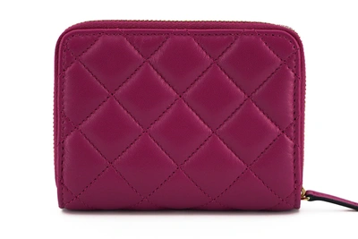 Shop Versace Elegant Purple Quilted Leather Women's Wallet