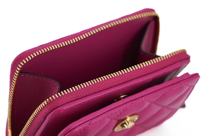 Shop Versace Elegant Purple Quilted Leather Women's Wallet