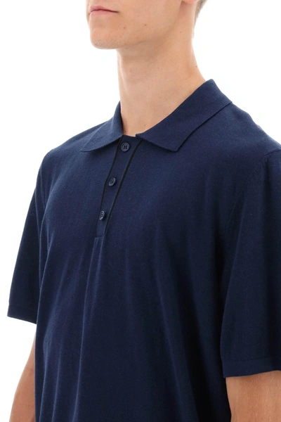 Shop Apc A.p.c. 'jacky' Knitted Cotton Polo Shirt