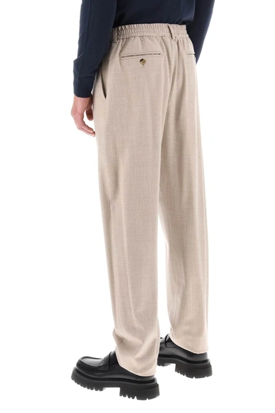 Shop Agnona Single Pleat Wool Silk Trousers