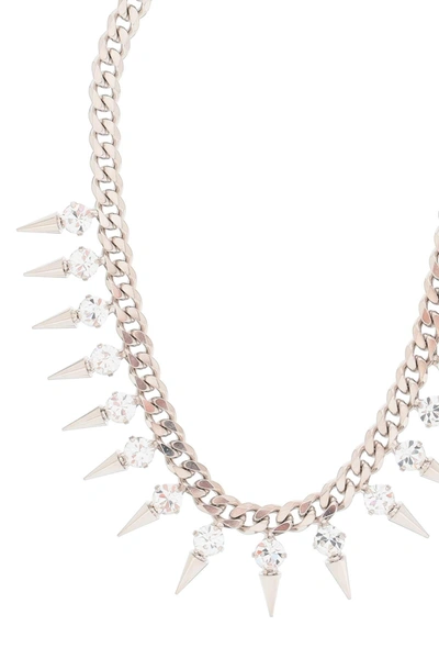 Shop Alessandra Rich Choker With Crystals And Spikes
