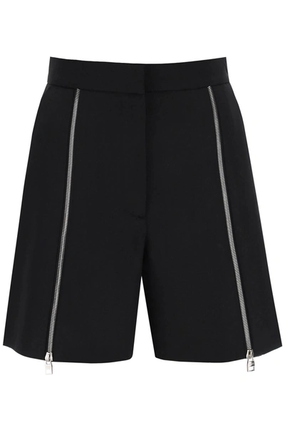 Shop Alexander Mcqueen Grain De Poudre Zipped Shorts