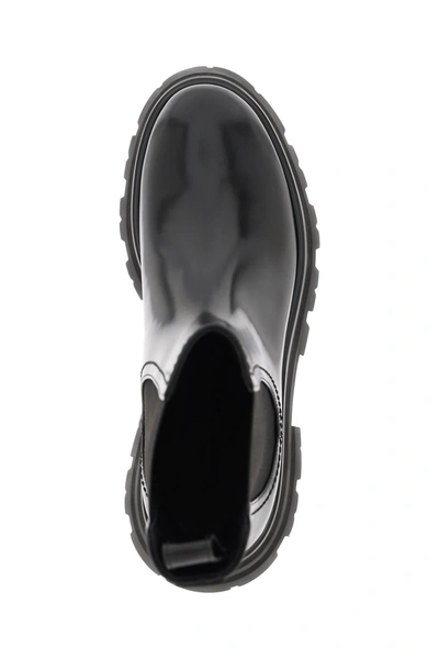 Shop Alexander Mcqueen Shiny Leather Chelsea Boots