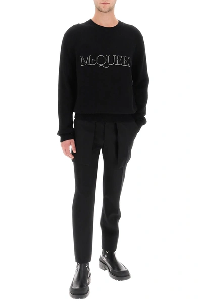 Shop Alexander Mcqueen Sweater With Logo Embroidery