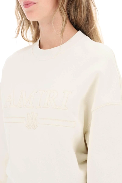 Shop Amiri Crew Neck Sweatshirt With Logo Patch