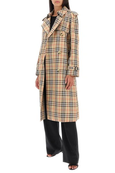 Shop Burberry Check Trench Coat