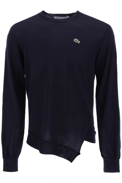 Shop Comme Des Garçons Shirt Comme Des Garcons Shirt X Lacoste Bias Cut Sweater