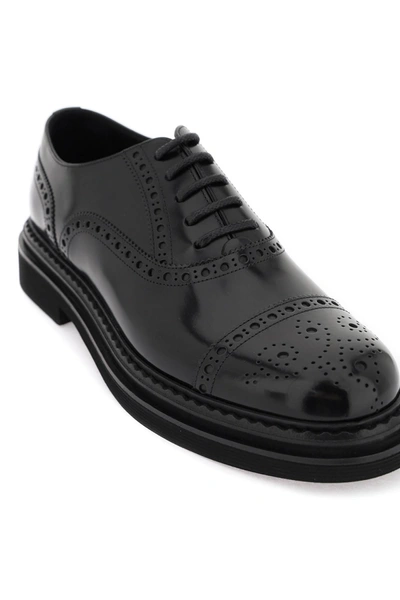Shop Dolce & Gabbana Brushed Leather Oxford Lace Ups