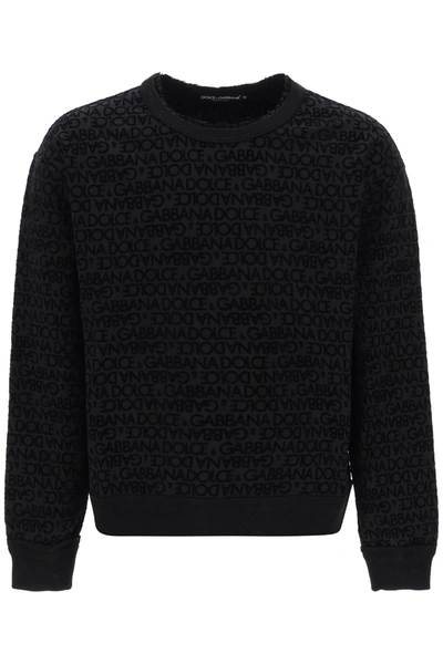 Shop Dolce & Gabbana Flocked Logo Sweatshirt